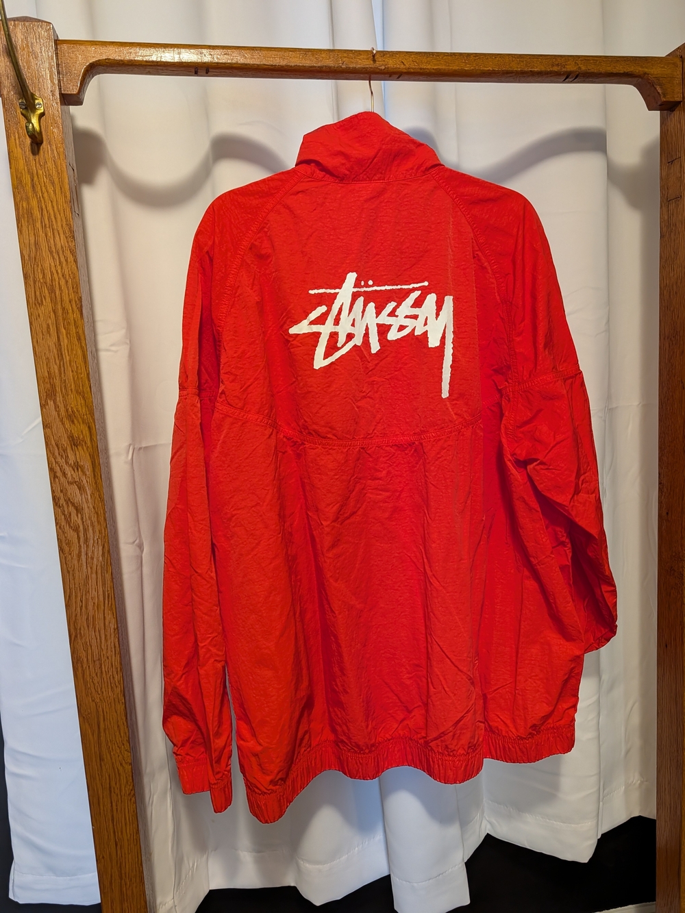 Nike Red Windbreaker Jacket with White Back Logo